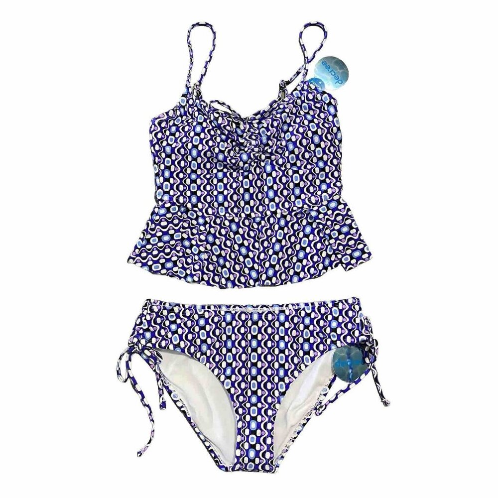 Decree‎ Bathing Suit Women's Small 2 Piece Geometric Adjustable Straps Tankini